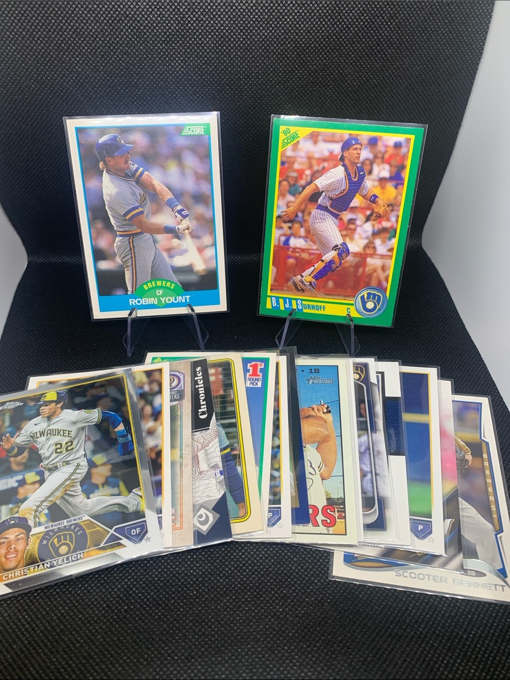 Milwaukee Brewers MLB Card Lot Robin Yount BJ Surhoff Rookies HOF & More